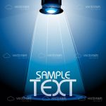Bright Stage Light on a Blue Background with Sample Text